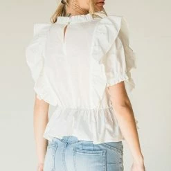 Purple Door Boutique Charming Off White Peplum Top New Arrivals