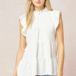 Purple Door Boutique Making Memories Off White Tiered Top
