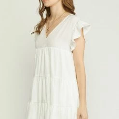 Purple Door Boutique Favored Off White Babydoll Dress