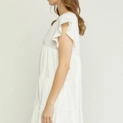 Purple Door Boutique Favored Off White Babydoll Dress