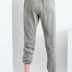 Purple Door Boutique Faded Olive Terry Knit Joggers