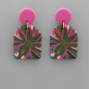 Purple Door Boutique Palm Leaves Fuchsia Earrings