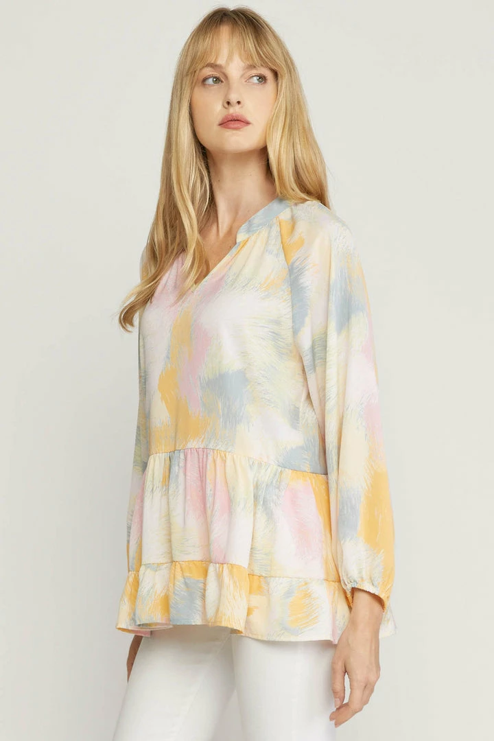 Purple Door Boutique Summer SALE Pink Pastels Watercolor Babydoll Top 2 Purple Door Boutique Summer SALE Pink Pastels Watercolor Babydoll Top