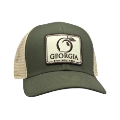 Peach State Pride Georgia Patch Olive & Khaki Trucker Hat Hats