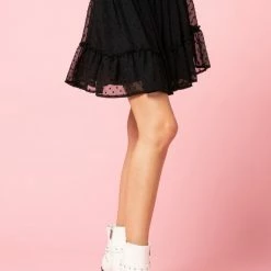 Purple Door Boutique Curvy Girl Sweetest One Ruffled Black Skirt Summer SALE