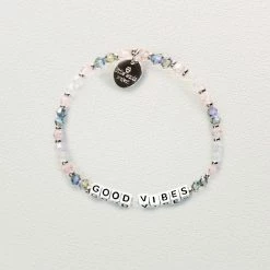 Little Words Project 'Good Vibes' Bracelet - Crystal Silver Collection With Silver Letters