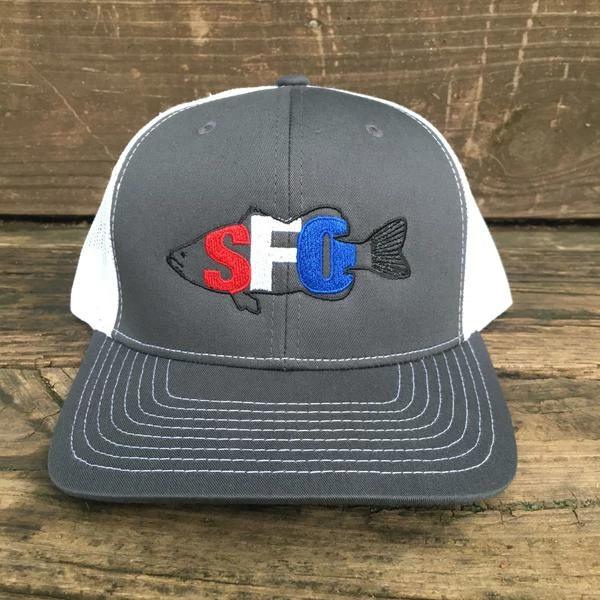 Men's Scout Four Outdoors 'Bass' Trucker Hat - Charcoal/American 1 Men's Scout Four Outdoors 'Bass' Trucker Hat - Charcoal/American