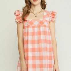 Purple Door Boutique Summer SALE Spring Sunsets Peach Babydoll Dress