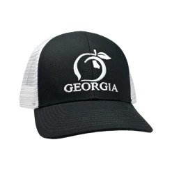 Peach State Pride Georgia Black & White Trucker Hat