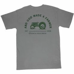 T-Shirts Peach State Pride God Made A Farmer Gray T Shirt