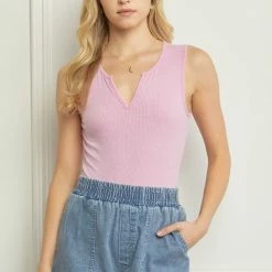 Purple Door Boutique Summer SALE Basic Pink Ribbed Bodysuit
