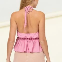 Purple Door Boutique Ruffled Bliss Pink Cami Top Summer SALE