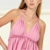 Purple Door Boutique Ruffled Bliss Pink Cami Top Summer SALE