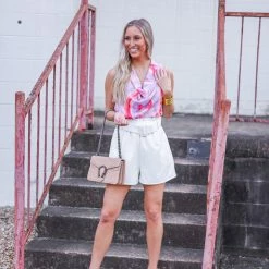 Purple Door Boutique Lavender Combo Cowl Neck Top Summer SALE