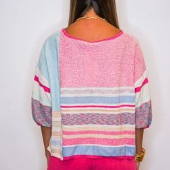 Purple Door Boutique Evening Sun Pink Colorblock Top New Arrivals
