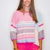 Purple Door Boutique Evening Sun Pink Colorblock Top New Arrivals