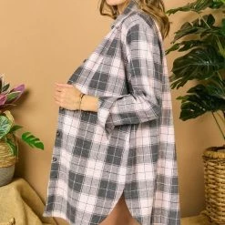 Purple Door Boutique Winter Season Pink Plaid Shacket