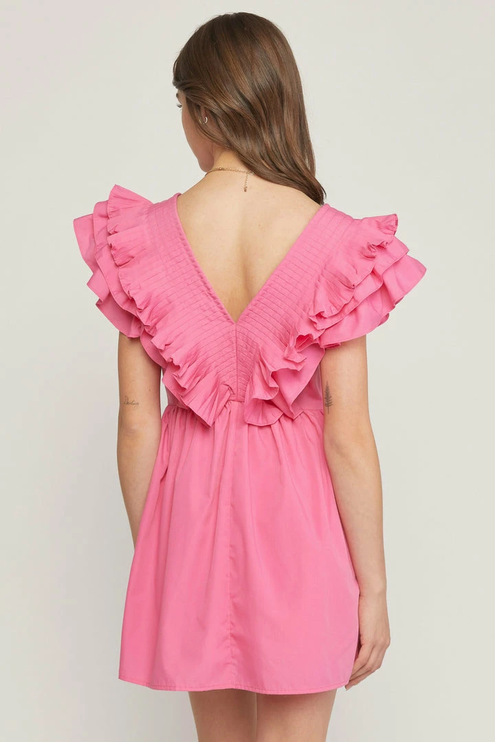 Purple Door Boutique New Arrivals Stolen Hearts Pink Ruffled Dress 4 Purple Door Boutique New Arrivals Stolen Hearts Pink Ruffled Dress