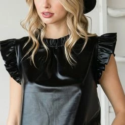 Purple Door Boutique New Arrivals Metallic Nights Black Pleather Top 7 Purple Door Boutique New Arrivals Metallic Nights Black Pleather Top