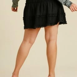 Purple Door Boutique The Little Black Tiered Ruffle Skirt