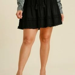 Purple Door Boutique The Little Black Tiered Ruffle Skirt