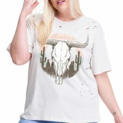 The Purple Door Boutique Vintage Longhorn Desert Khaki Graphic Tee