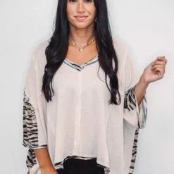 Purple Door Boutique New Arrivals Zebra Oversized Waffle Knit Top