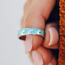 Jewelry Pura Vida Reversible Enamel Wave Ring Silver