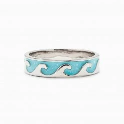 Jewelry Pura Vida Reversible Enamel Wave Ring Silver