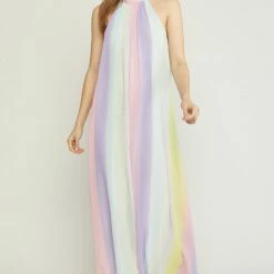 Purple Door Boutique Chasing Rainbows Halter Jumpsuit