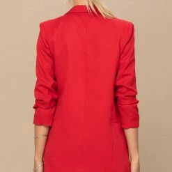 Purple Door Boutique Small Town Charm Red Blazer