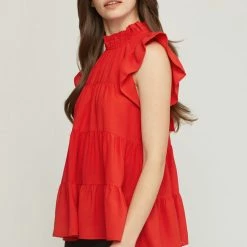 Purple Door Boutique Making Memories Red Tiered Top New Arrivals
