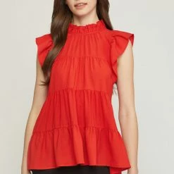 Purple Door Boutique Making Memories Red Tiered Top New Arrivals