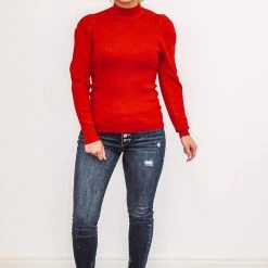 Purple Door Boutique Merry Season Red Knit Sweater Ladies'