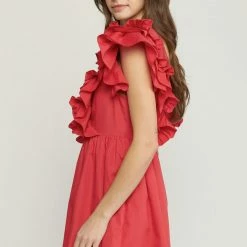 Purple Door Boutique New Arrivals Stolen Hearts Red Ruffled Dress