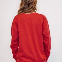 Purple Door Boutique Georgia Smiley Face Red Sweatshirt