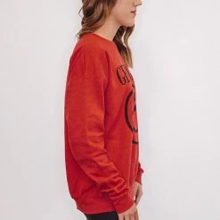 Purple Door Boutique Georgia Smiley Face Red Sweatshirt