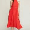 Purple Door Boutique Midnight Dance Red Midi Dress