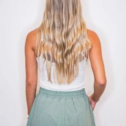 Purple Door Boutique Seaside Stroll Sage Linen Shorts New Arrivals