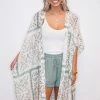 Purple Door Boutique Sage And Ivory Aztec Kimono