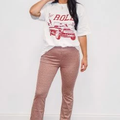 Purple Door Boutique Ladies' Just Roll Oversized Distressed Ivory Graphic Tee