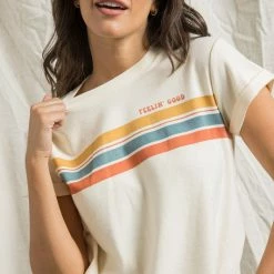 The Purple Door Boutique Cream Feelin' Good Graphic Tee