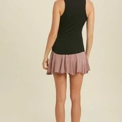 Purple Door Boutique The Fitted Rib Black Tank Top Ladies'
