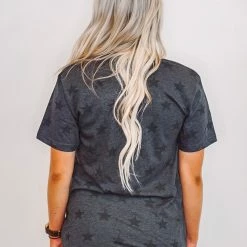 Purple Door Boutique Ladies' Rockin' In The USA Star Black Tee