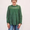 Purple Door Boutique Stylish Hunter Green Babydoll Top