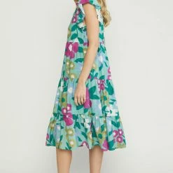 Purple Door Boutique Spring Floral Sage Midi Dress Ladies' 10 Purple Door Boutique Spring Floral Sage Midi Dress Ladies'