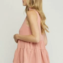 Purple Door Boutique Wishful Delight Salmon Tiered Top New Arrivals