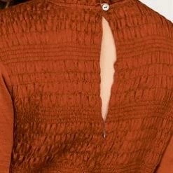 Purple Door Boutique Ladies' Holiday Dreams Dark Rust Satin Dress