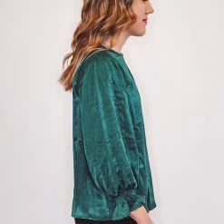Purple Door Boutique Fabulous Hunter Green Satin Top 8 Purple Door Boutique Fabulous Hunter Green Satin Top