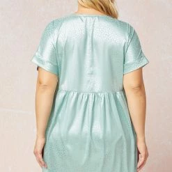 Purple Door Boutique Spotted Ways Sage Satin Babydoll Dress Summer SALE 7 Purple Door Boutique Spotted Ways Sage Satin Babydoll Dress Summer SALE